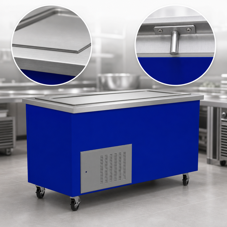 Product image #4 for 72-Inch Mobile Modular Open-Base Refrigerated Frost Top Serving Station