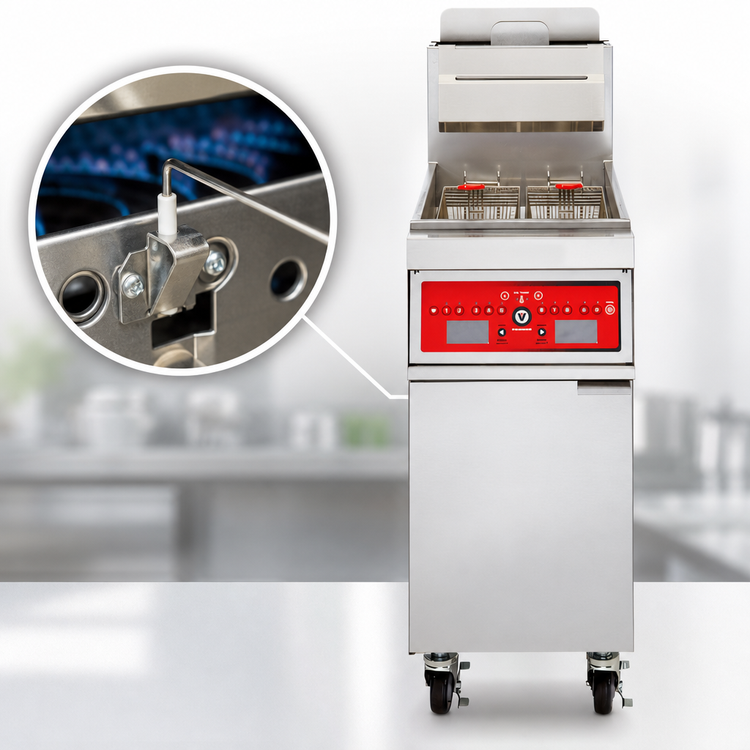 Product image #5 for Vulcan V Series VFRY18 Heavy Duty Range Match Gas Fryer, 18-Inch, 45-50 lb. Fat Capacity