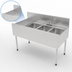 Thumbnail image #5 for 48-Inch Three-Compartment Stainless Steel Underbar Multi-Tank Sink Unit with Left Drainboard and Backsplash