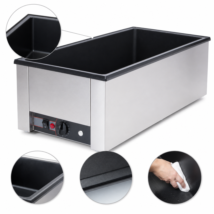 Product image #4 for Vollrath Cayenne Heat 'N Serve 4/3 Rectangular Countertop Wet Rethermalizer, Without Drain