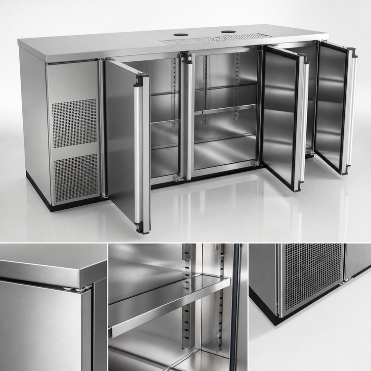 Product image #4 for Pro-Line E-Series Three-Section 80-Inch Stainless Steel Direct Draw Draft Beer Cooler, Less Towers