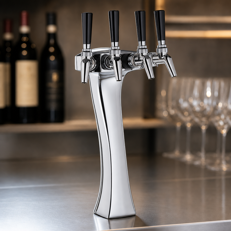 Product image #4 for Perlick Panther Style 4-Faucet Chrome Wine Dispensing Kit