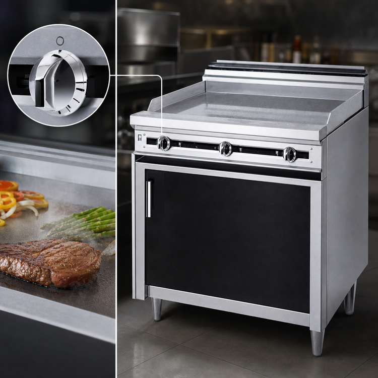Product image #4 for Titan JTRH-24GT 24" Heavy Duty Gas Griddle Top Range with Cabinet Base