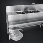 Thumbnail image #4 for Eagle Group Spec-Bar B5-3-L-19 3-Compartment Underbar Sink Unit, Left Drainboard, 60"W x 19"D x 37"H, Stainless Steel