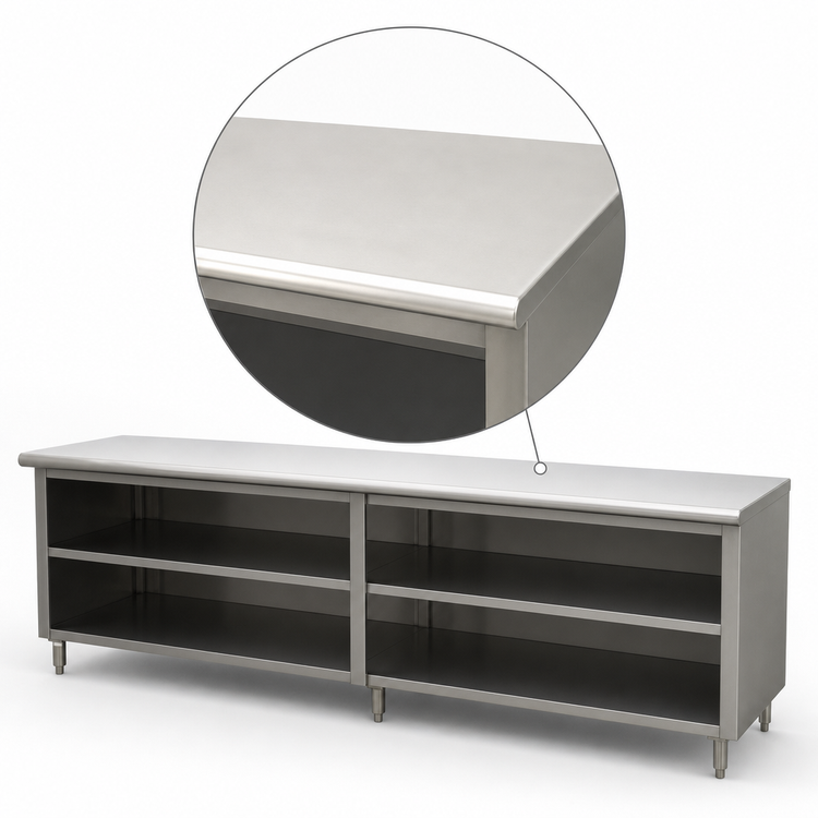 Product image #4 for Advance Tabco Special Value 84"W x 30"D Stainless Steel Open Base Work Table with Fixed Mid-Shelf