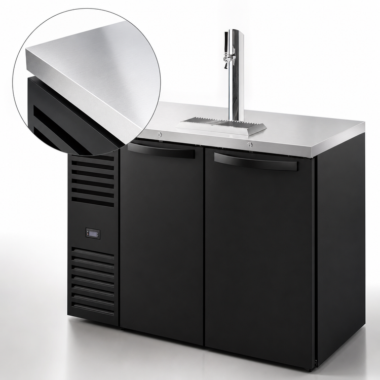 Product image #4 for True 48-Inch Two-Section Draft Beer Refrigerator with Stainless Steel Countertop and One Column