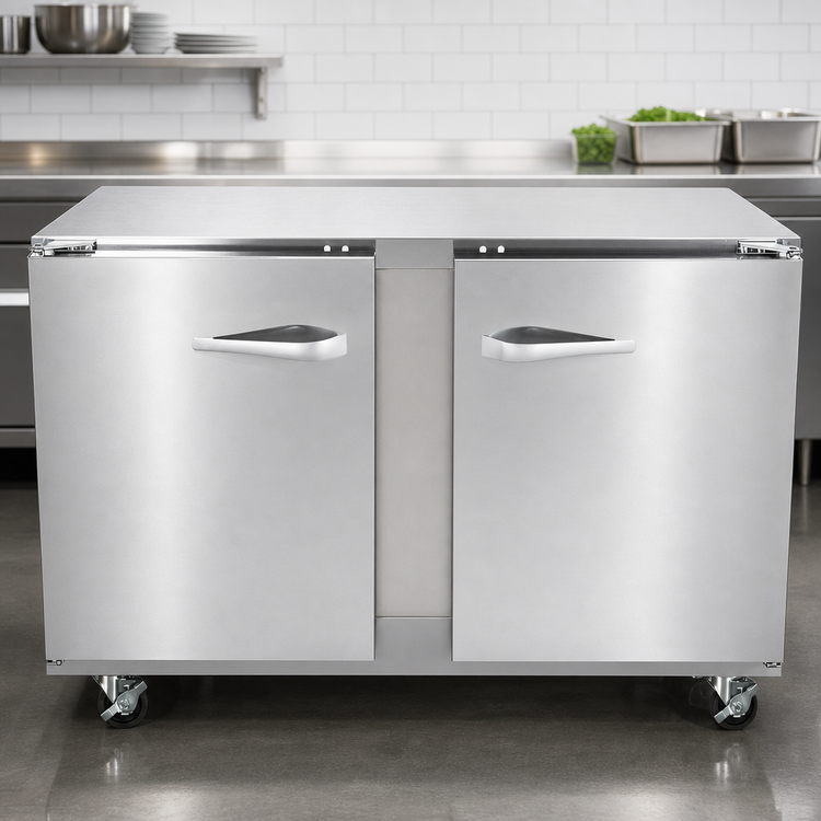 Product image #4 for Traulsen Dealer's Choice 48-Inch Two-Section Reach-In Undercounter Freezer with Left/Right Hinged Solid Doors