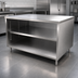 Thumbnail image #4 for BK Resources Chef Table Cabinet Base with Open Front, 30 x 30 Inches, 14-Gauge 304 Stainless Steel Flat Top