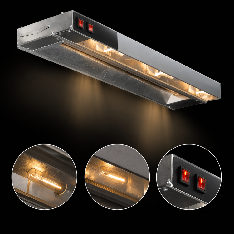 Product image #4 for Eagle RedHots 108-Inch Lighted High-Watt Strip Heat Lamp, 240V