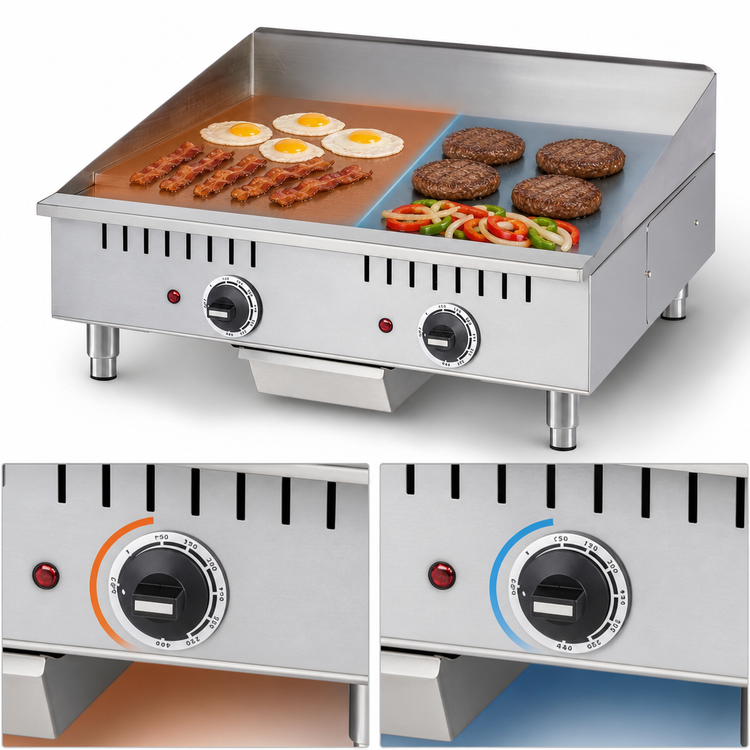 Product image #4 for Winco Spectrum™ EGD-24M 24-Inch Electric Countertop Griddle with 2 Heat Zones