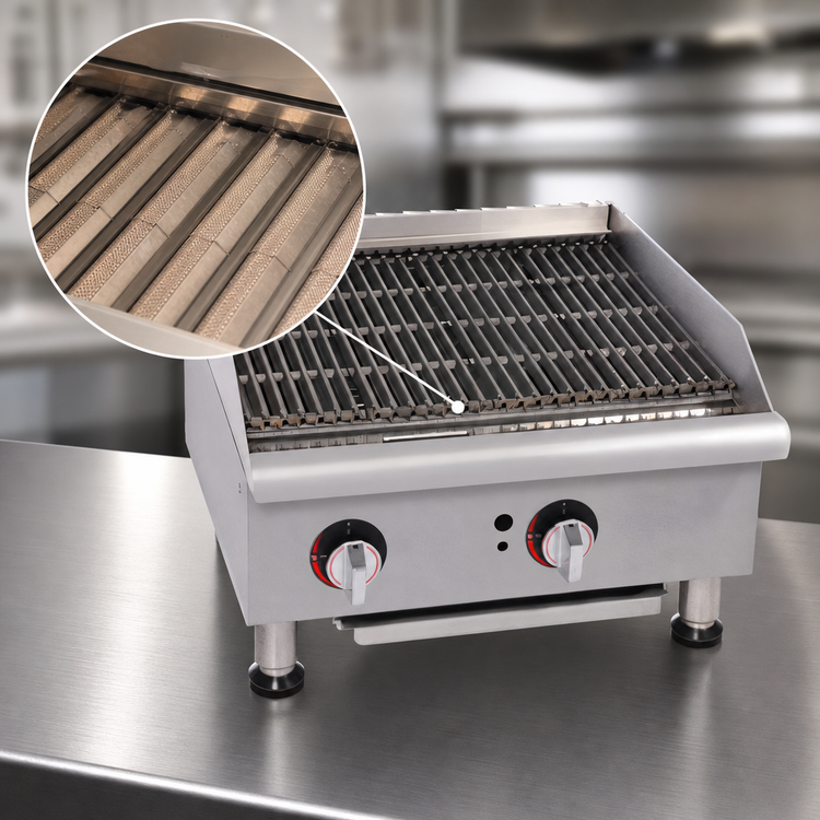 Product image #4 for APW Wyott Workline 18-Inch Gas Countertop Charbroiler with Cast Iron Grates