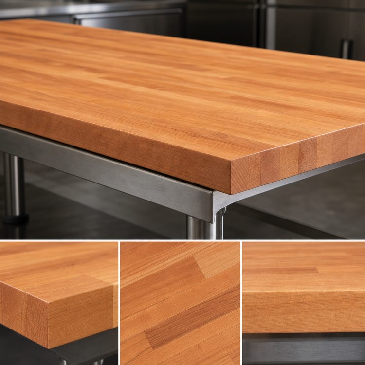 Product image #4 for Boos Block American Cherry Blended Edge Grain Kitchen Countertop with Penetrating Oil Finish, 144 x 25 x 1-1/2 Inch, No Backsplash