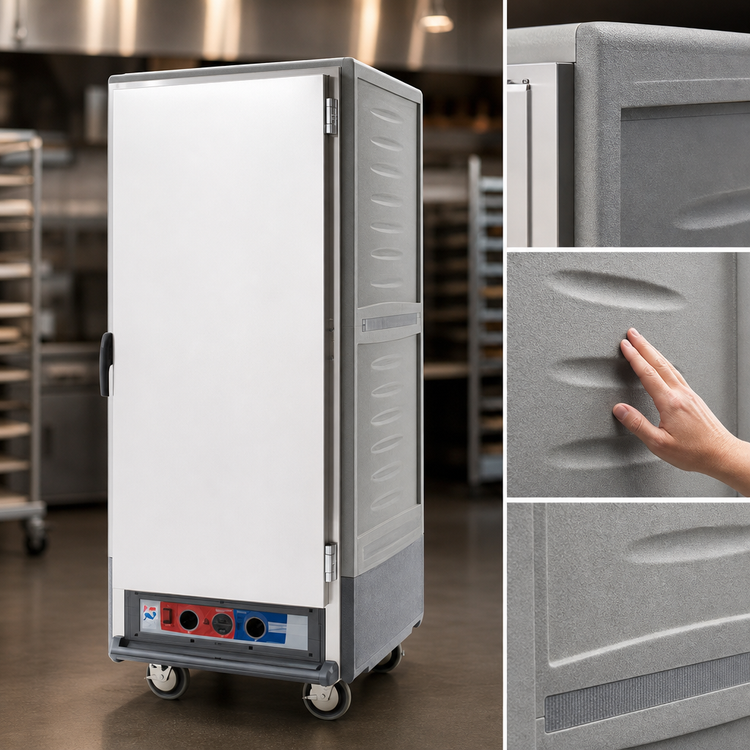 Product image #4 for Metro C5 3 Series Mobile Full-Height Moisture Heated Holding and Proofing Cabinet with Solid Door, Gray Insulation Armour, Lip-Load Slides