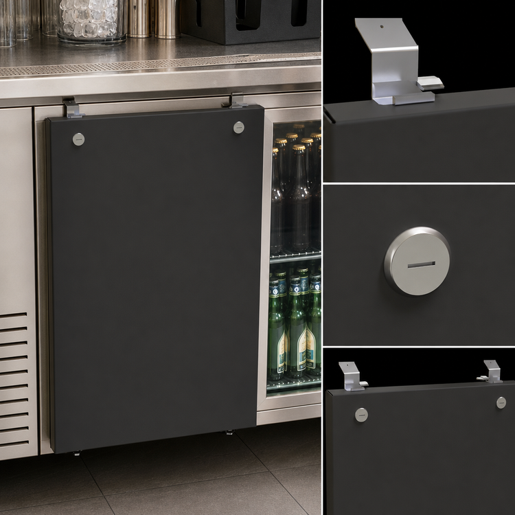 Product image #4 for Glastender 18-Inch Black Locking Cover for BLD-18 Underbar Beverage Equipment