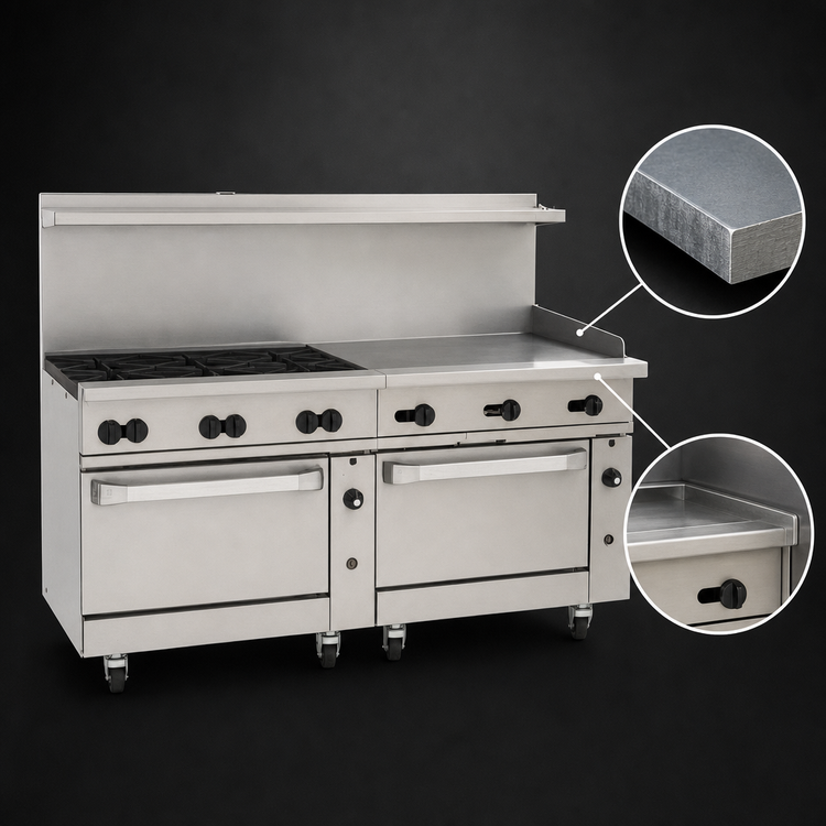 Product image #4 for Wolf Challenger XL 72-Inch Gas Restaurant Range with 6 Open Burners, 36-Inch Griddle, and 2 Convection Ovens