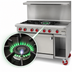 Thumbnail image #4 for American Range ARGF-8 48-Inch Green Flame Commercial Gas Range with 8 Open Burners and 2 Space Saver Ovens
