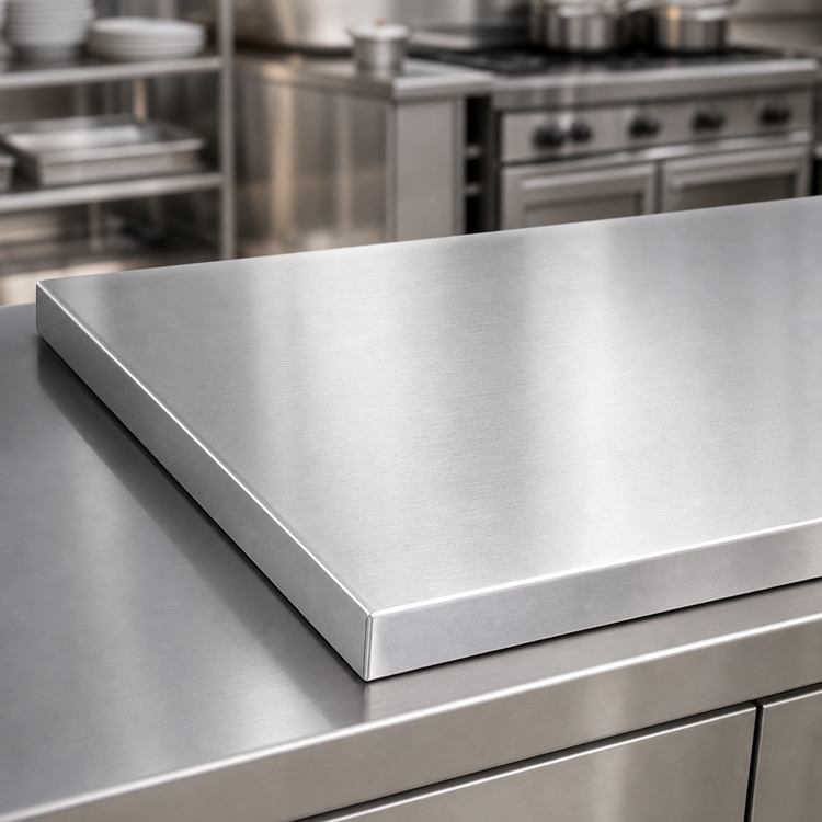 Product image #4 for John Boos 48" x 30" Stainless Steel Countertop with Flat No-Backsplash Design