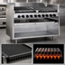 Thumbnail image #4 for Magikitch'n FM-RMB-648CR 48-Inch Gas Radiant Floor Charbroiler with EZ-Tilt Round Rod Grates and Open Cabinet Base