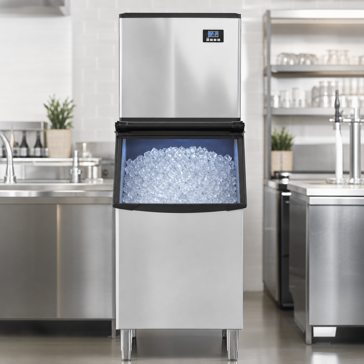 Product image #4 for Koolmore Commercial Freestanding Full Cube Ice Machine with 200 lb Bin, 420 lb Daily Production