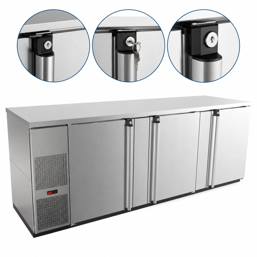 Three Solid Hinged Doors with Locks