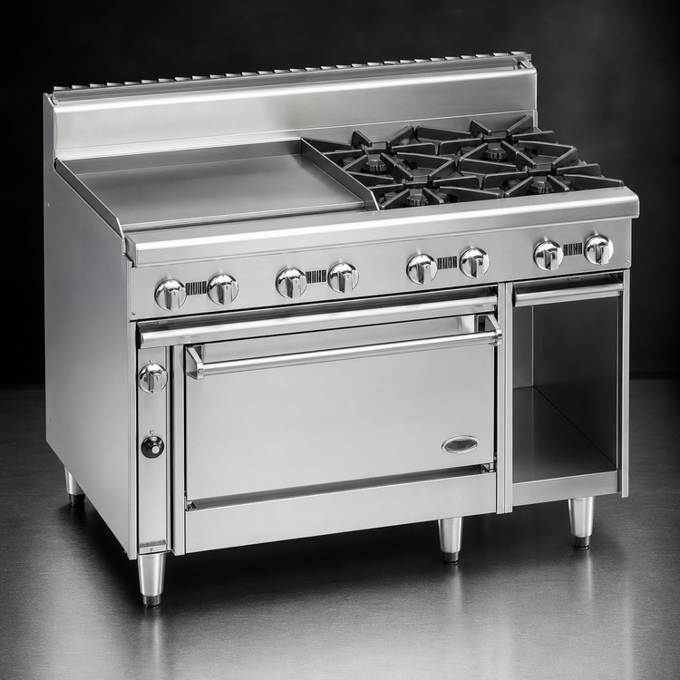 Product image #4 for Jade Range Bistro JBR-36G-2-36C 48" Gas Restaurant Range with 36" Griddle, 2 Open Burners, and Convection Oven