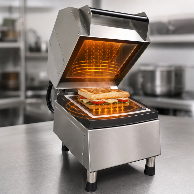 Product image #4 for Nemco PaniniPro Countertop Commercial Panini Press, Smooth Top & Bottom, 10-1/2 in x 10-1/2 in Plates, 208V