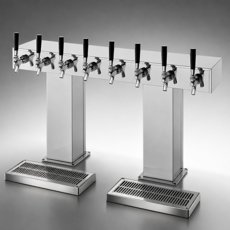 Product image #4 for Perlick 16-Faucet Extra High Countertop Glycol-Cooled Bridge Tee Draft Beer Tower
