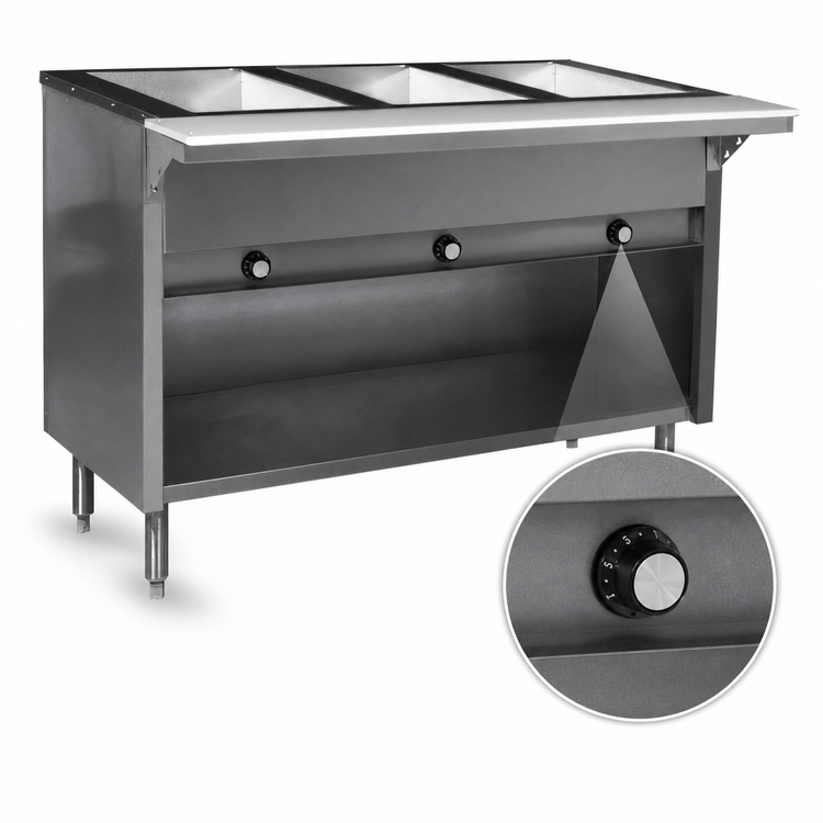 Product image #4 for Eagle Group Spec-Master Electric Hot Food Table with 4 Open Wells, Open Base, 63-1/2 Inch Wide
