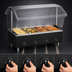Thumbnail image #4 for Eagle Service Mate Deluxe 4-Well Countertop Buffet Hot Food Table with Double-Sided Sneeze Guard, 240V