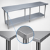 Thumbnail image #4 for BK Resources 84-Inch x 24-Inch 18-Gauge 430 Stainless Steel Work Table with Adjustable Undershelf