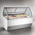 Thumbnail image #4 for Omcan White Gelato Display Showcase, 13 Pan Capacity, Curved Front Glass, 69-1/2 Inch Wide
