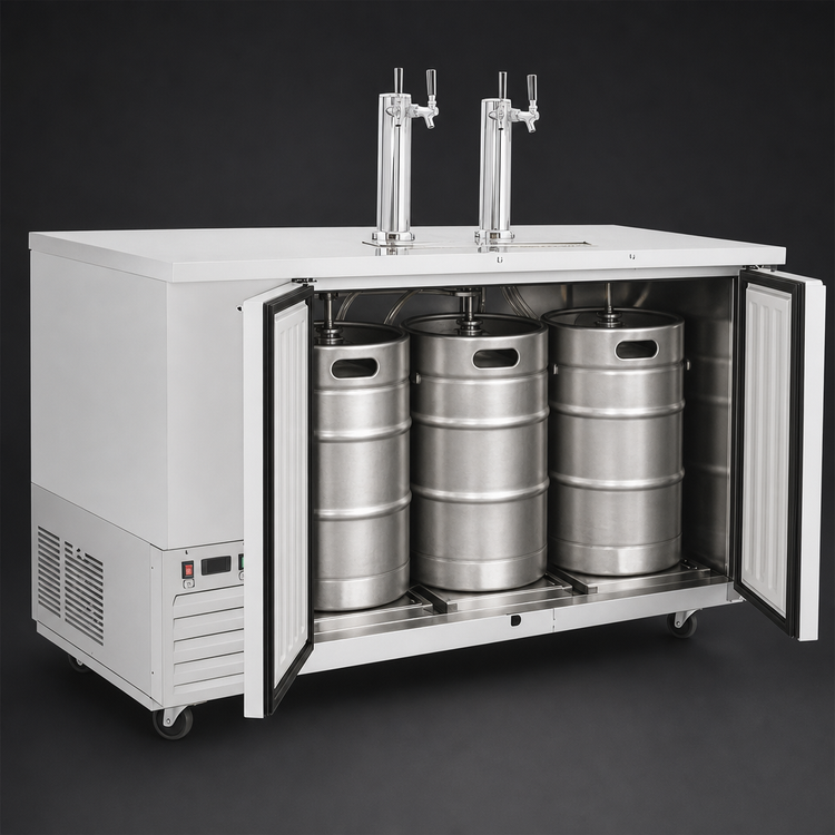 Product image #5 for Atosa MKC68GR 68-Inch Direct Draw Keg Cooler with 3 Half-Barrel Capacity and 2 Dual Faucet Towers