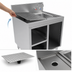 Thumbnail image #4 for Advance Tabco Prestige Supreme Underbar Sink Cabinet with Drainboard and Open Front, 24 Inch W x 25 Inch D x 36 Inch H