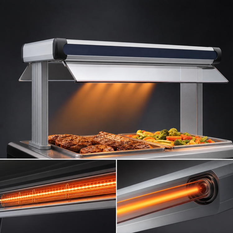 Product image #4 for Hatco Glo-Ray Designer Dual Infrared Strip Heater, 27-1/2 In. Wide, 6-In. Spacing, High Watt, Aluminum