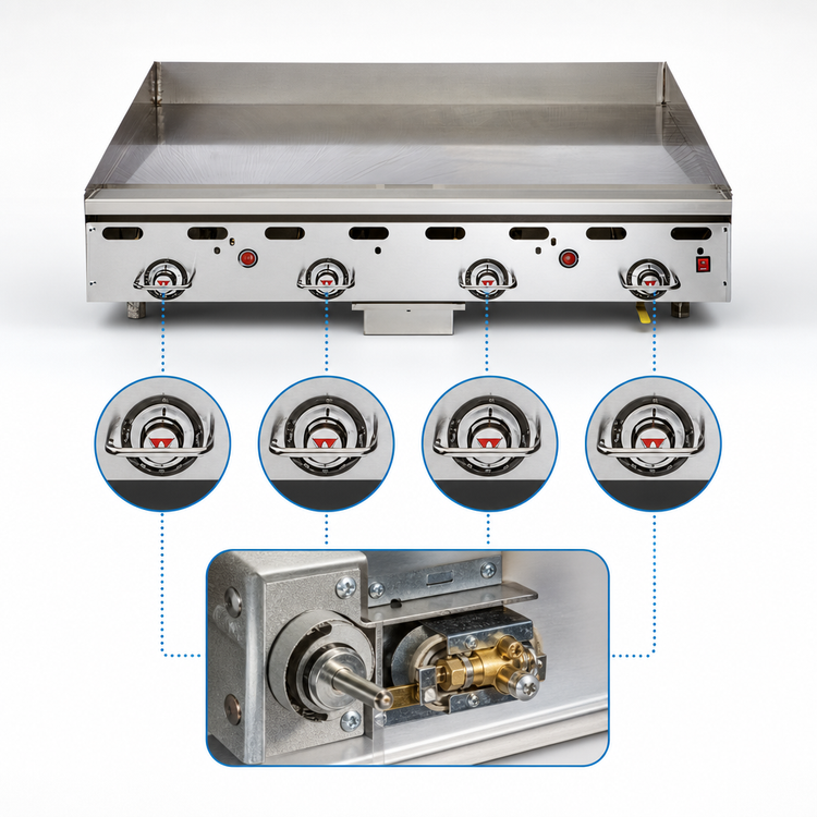 Product image #5 for Vulcan 924RX Heavy Duty Low-Profile Countertop Gas Griddle with 24-Inch x 24-Inch Cooking Surface