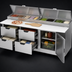 Thumbnail image #4 for Beverage-Air Three-Section Refrigerated Pizza Prep Table with 4 Drawers, 1 Door and 19-Inch Cutting Board