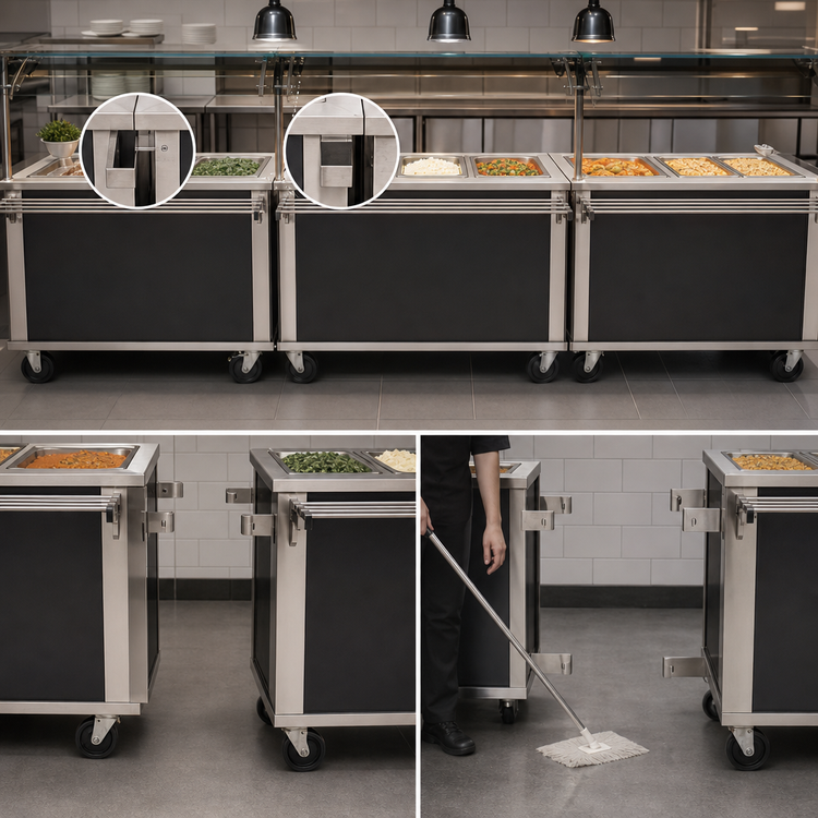 Product image #4 for DineXpress DXP4HF 4-Well Electric Mobile Hot Food Unit