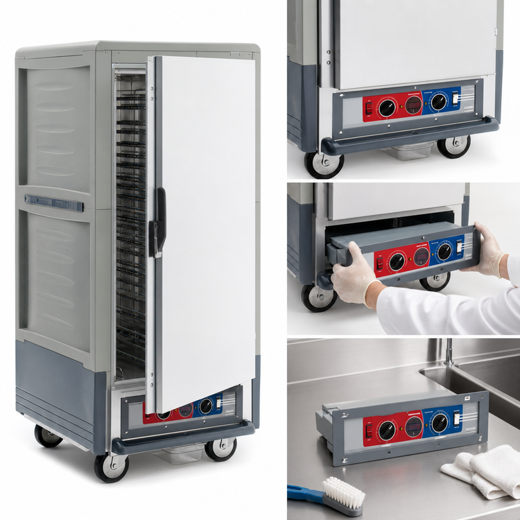Product image #4 for Metro C5 3 Series 3/4 Height Combination Heated Holding & Proofing Cabinet with Gray Insulation Armour and Fixed Wire Slides