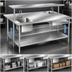 Thumbnail image #4 for Advance Tabco 144-Inch x 48-Inch 14-Gauge 304 Stainless Steel Flat Top Work Table with Adjustable Undershelf