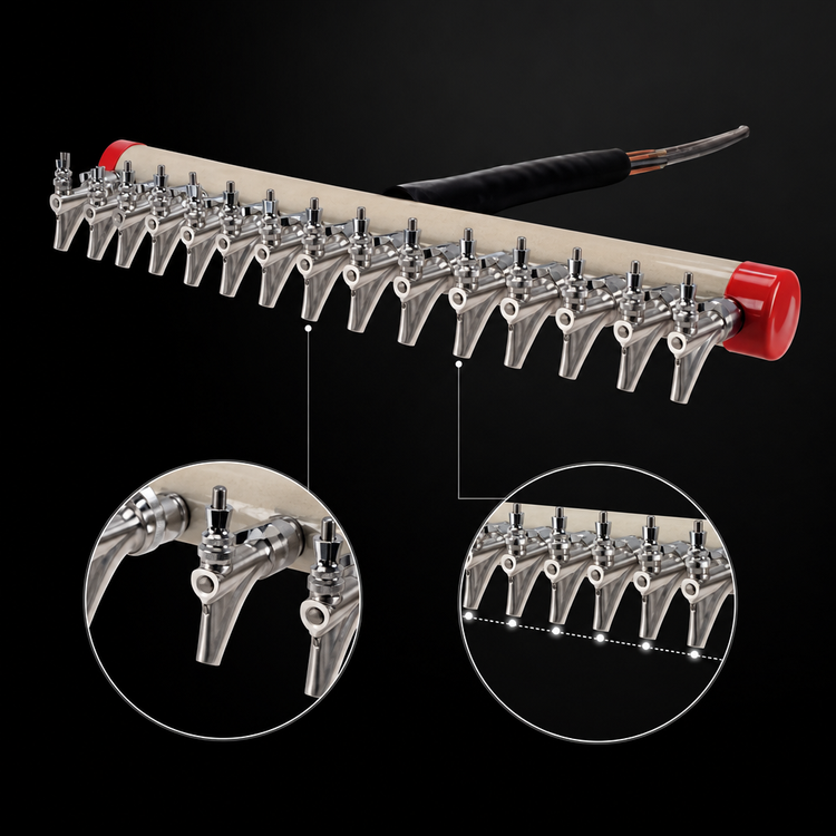 Product image #4 for Micro Matic Kool-Rite 42-Inch Wall-Mount Glycol-Cooled Insert Module with 14 Faucets