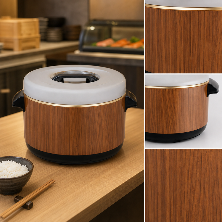 Product image #4 for RiceMaster 12-Quart Sushi Rice Container with Wood Grain Exterior Finish