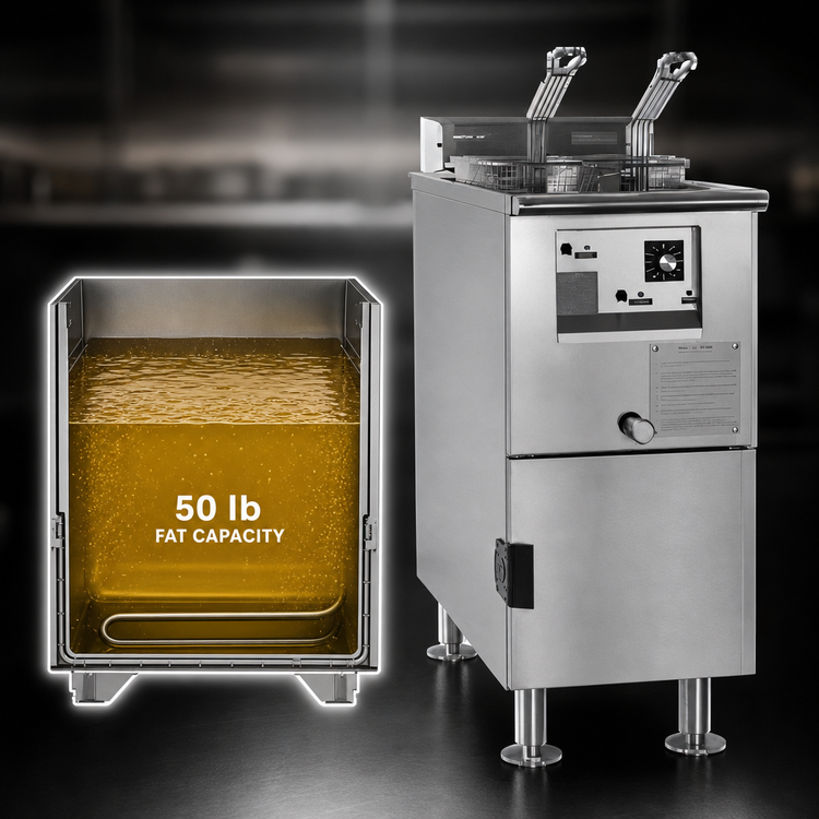 Product image #4 for Lang Marine Heavy-Duty Stainless Steel Electric Deep-Fat Floor Fryer, 50 lb Capacity