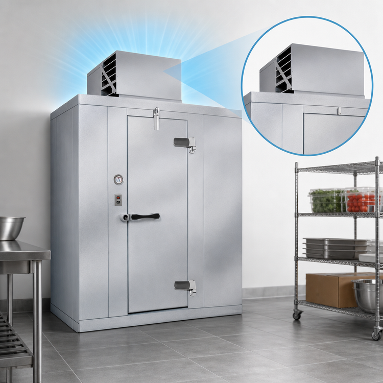 Product image #4 for Polar-Pak Indoor Floorless Walk-In Cooler with Top-Mounted Self-Contained Refrigeration