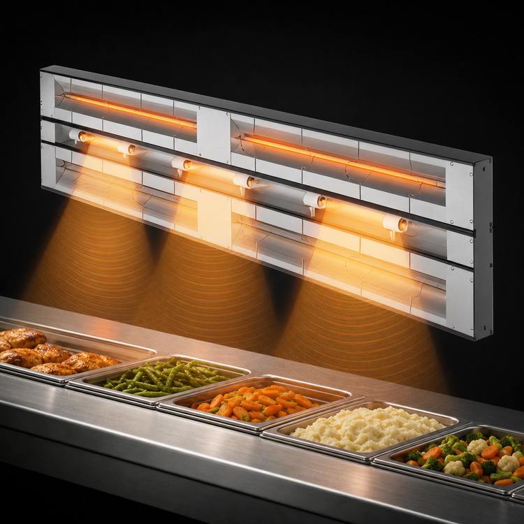 Product image #4 for Hatco Glo-Ray® 120-Inch Max Watt Lighted Dual Infrared Strip Heater with 6-Inch Spacer