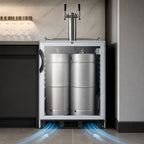 Thumbnail image #5 for Summit Commercial SBC56GBIADA ADA Undercounter Dual-Tap Beer Dispenser, Glass Door, Holds Two 1/6-Barrel Kegs