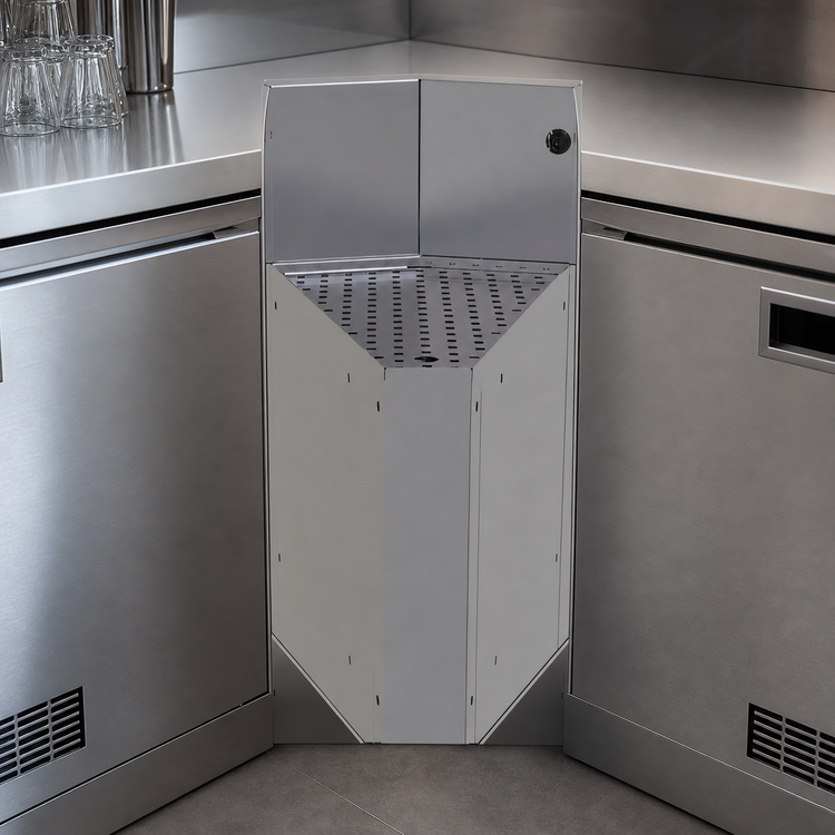 Product image #4 for Glastender CIWA-30 Underbar Inside Wedge Corner Drainboard, 30-Degree Angle, 19-Inch Deep, No Legs