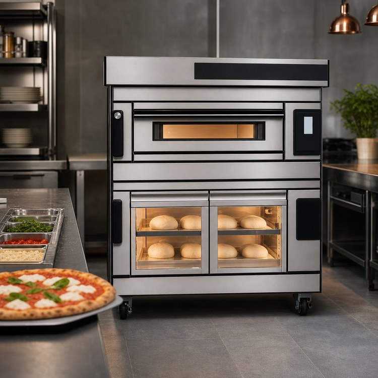 Product image #4 for Moretti Forni S125E Modular Electric Deck Pizza Oven with Proofer and Refractory Stone Deck