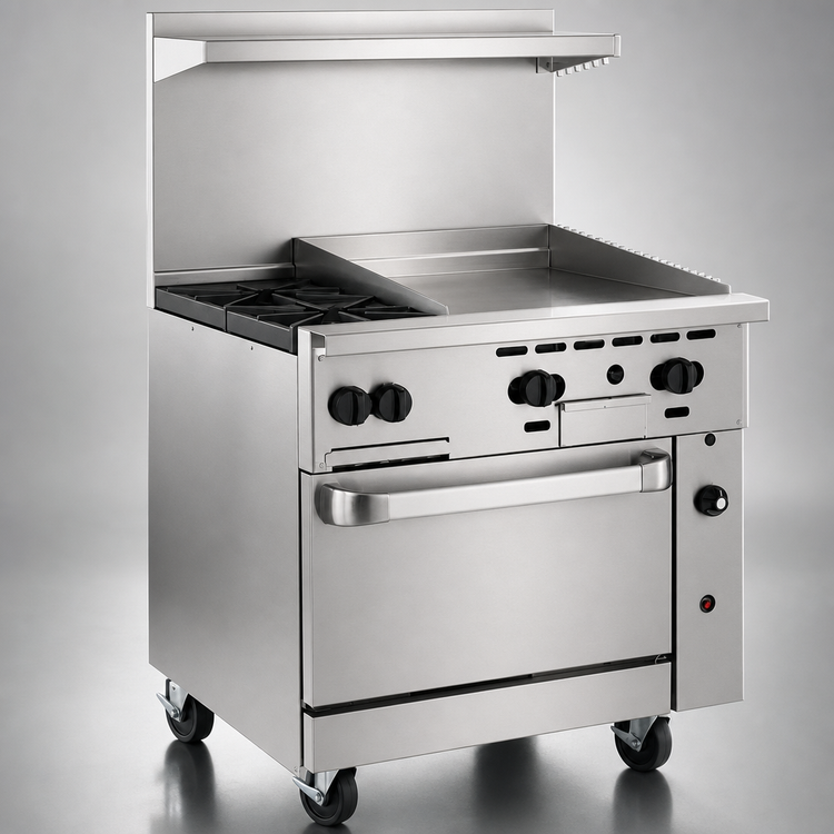 Product image #4 for Wolf Challenger XL 36-Inch Gas Restaurant Range with 2 Open Burners, 24-Inch Griddle, and Standard Oven