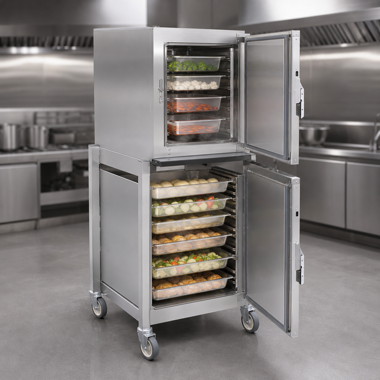Product image #4 for AccuTemp Evolution Double-Stacked Connected Boiler-Free Convection Steamer, One 3-Pan and One 6-Pan, 480V, 14 kW