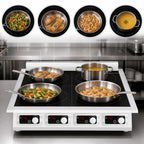 Thumbnail image #4 for Eurodib USA CCI4351PH Commercial 4-Zone Induction Cooktop, Countertop, 3,500W Zones, 240V, Stainless Steel